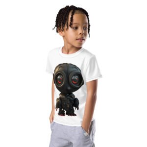 T-shirt col ras du cou enfant robot noir Glannon