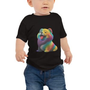 T-shirt à Manches Courtes en Jersey pour Bébé Chiot coloré