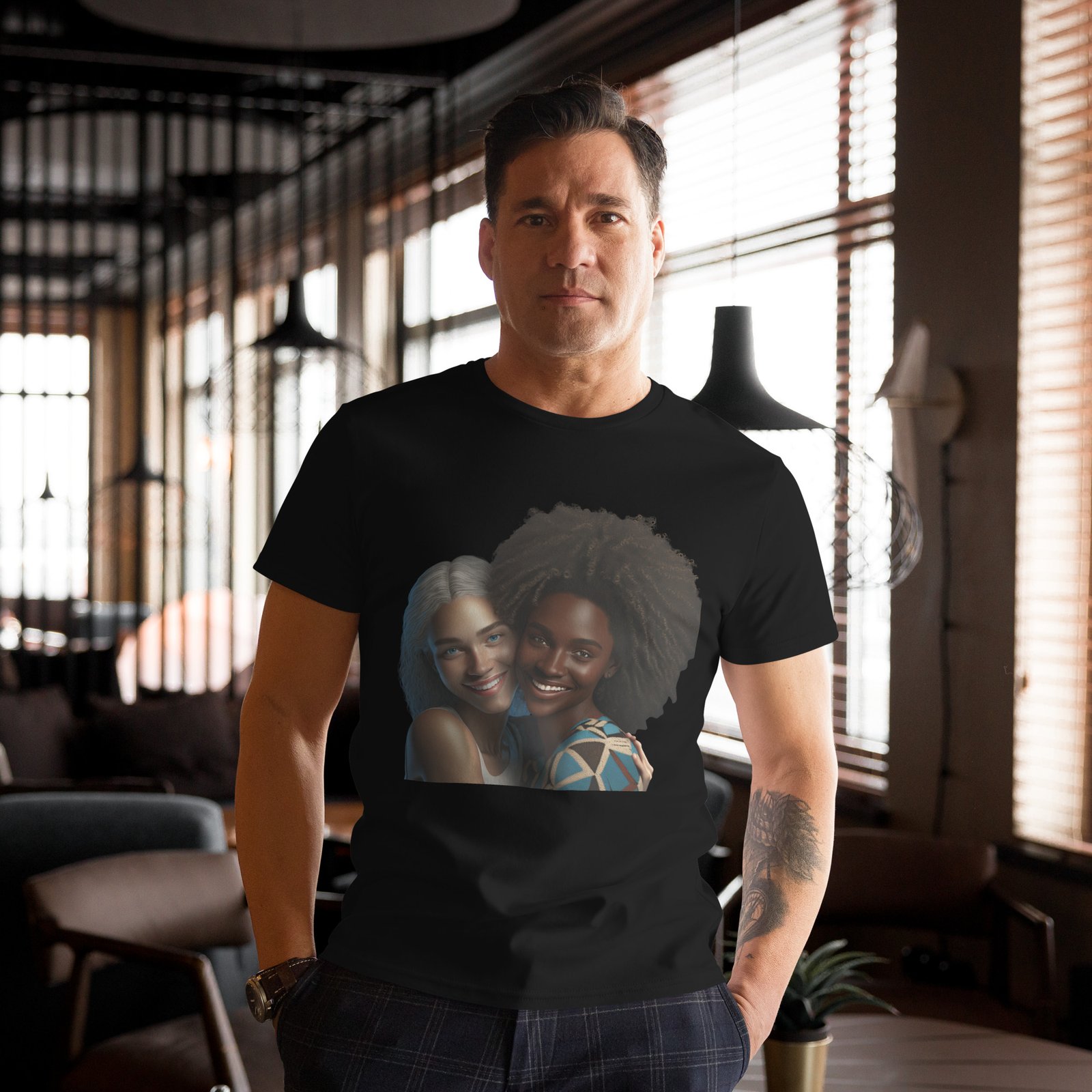 T-shirt premium en coton homme Antiracisme – Image 2