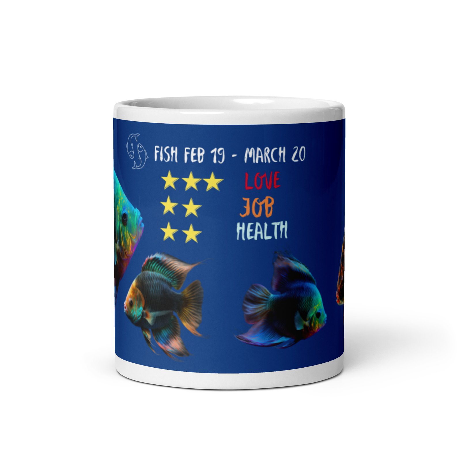 Mug Blanc Brillant horoscope poisson