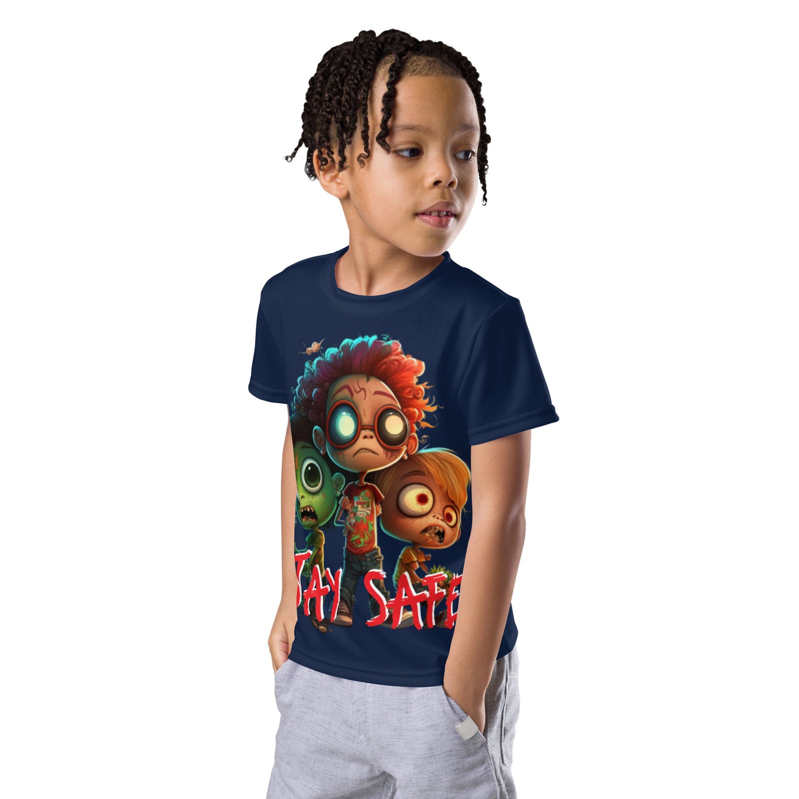 T-shirt col ras du cou enfant Stay Safe – Image 3