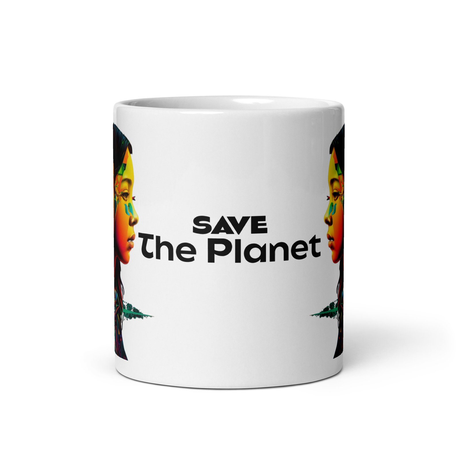 Mug Blanc Brillant Asian girl save the planet – Image 4
