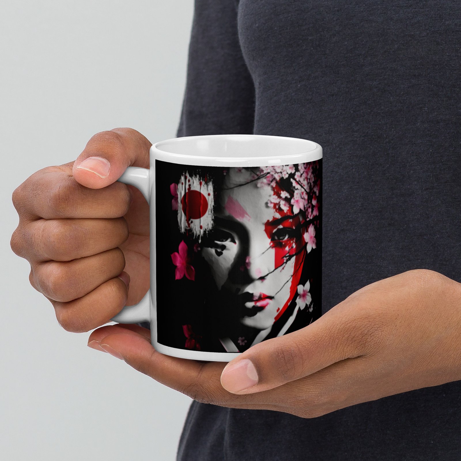 Mug Blanc Brillant Japan-Geisha