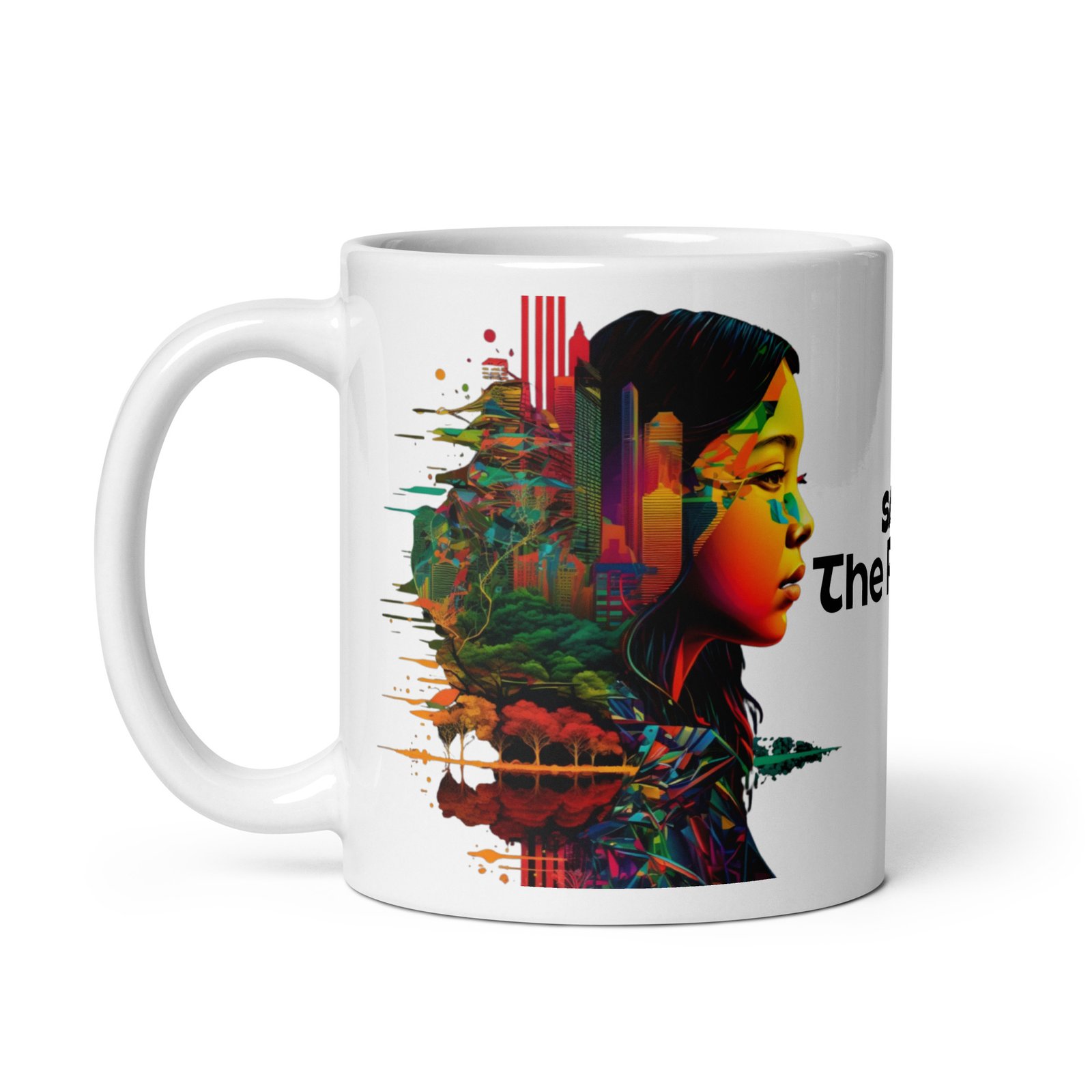 Mug Blanc Brillant Asian girl save the planet – Image 3