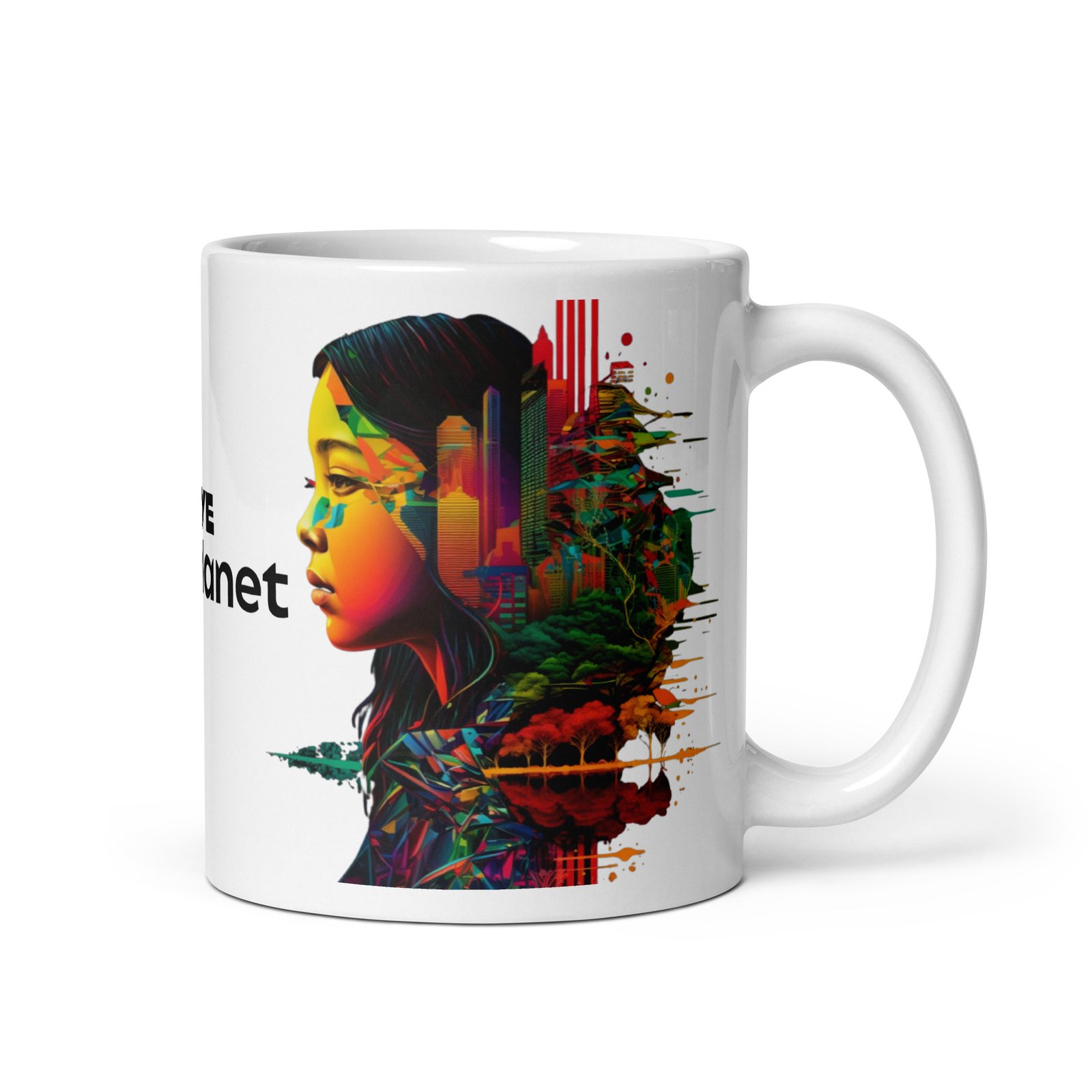 Mug Blanc Brillant Asian girl save the planet – Image 2