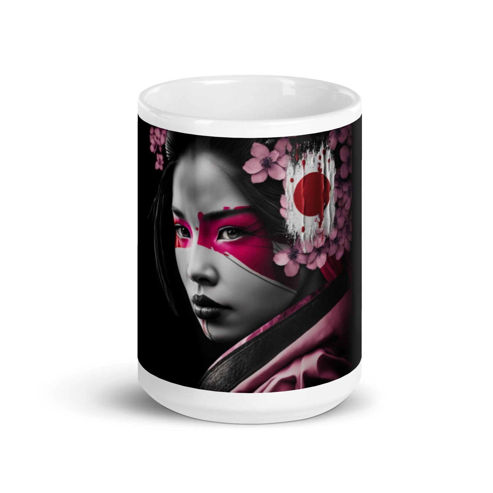Mug Blanc Brillant Japan Woman Geisha – Image 6
