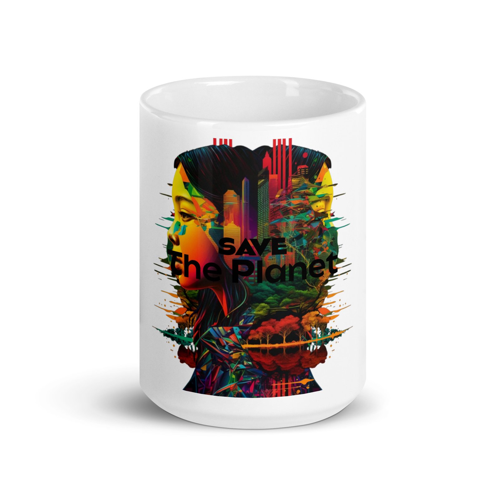 Mug Blanc Brillant Asian girl save the planet – Image 6