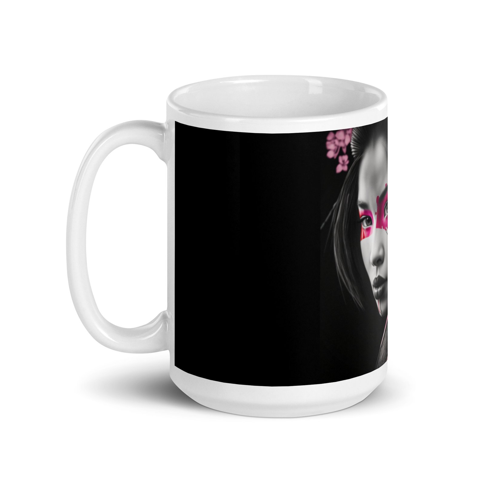Mug Blanc Brillant Japan Woman Geisha – Image 5