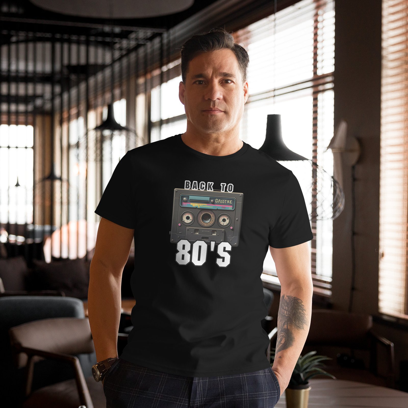 T-shirt premium en coton homme Back to 80's – Image 2