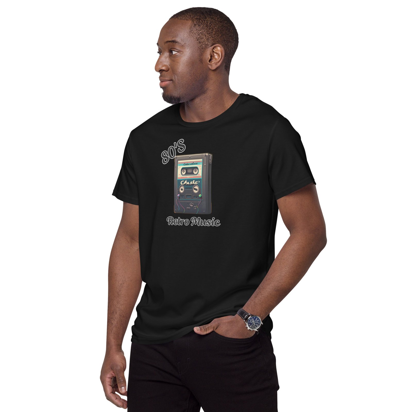 T-shirt premium en coton homme 80'S Retro Music – Image 6