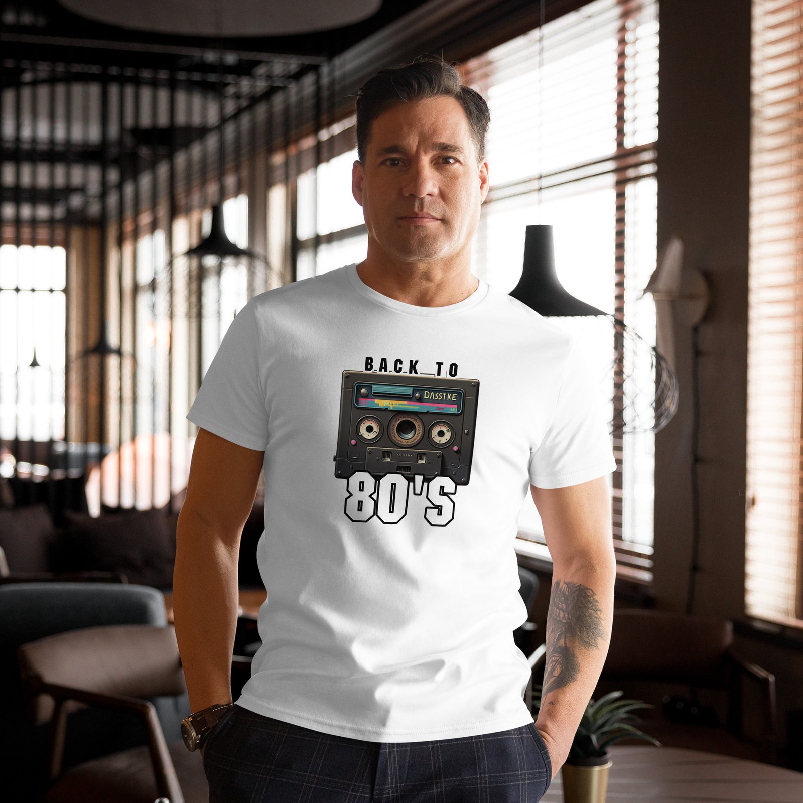T-shirt premium en coton homme Back to 80's